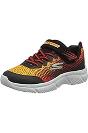 Skechers GO RUN 650 NORVO - Zapatillas, Niños, Negro (Black & Red Textile/ Black Synthetic/ Red & O), 21 EU