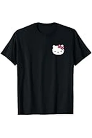 Sanrio Hello Kitty - Camiseta con diseño de lazo rosa (delantera y trasera) Camiseta