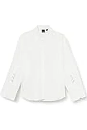 Pinko Cast Away-Camisa de Muselina con Piercing Blusas, Z04_Blanco Brill, L para Mujer
