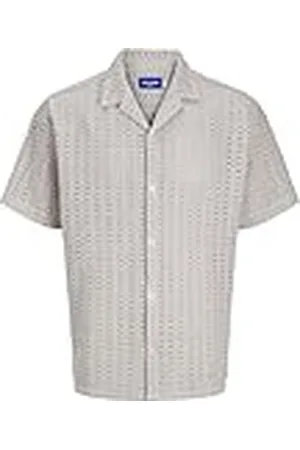 JACK & JONES Camiseta Jorcrochet Resort SS Styd24 Camisa de Manga Corta, , S Hombres