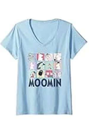 Moomin Mujer Bloques de personajes Grupo Luz Camiseta Cuello V