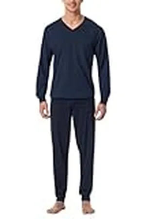Schiesser Schlafanzug Lang mit Bündchen-Nightwear Set Juego de Pijama, , 52 Hombres