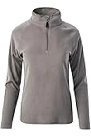 Martes Lady Mael Jersey Trabajo, Chaqueta de Forro Polar para Mujer, Cuello Alto, Cremalleras 1/2 con Protector de Barbilla, protección contra el Viento y el frío, Fibra Plateada, XX-Large