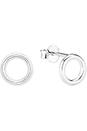 QS by s.Oliver Pendientes de plata de ley 925 Pendientes de las señoras, 0,8 cm, plata, viene en caja de regalo de joyería