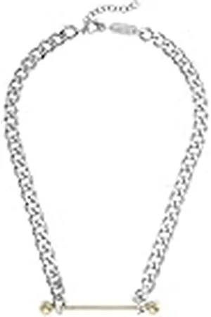 Fossil Diesel Collar Para Hombres De Acero, Longitud: 400mm + 50mm, Ancho: 61mm, Altura: 7mm Plata Collar De Acero Inoxidable, DX1408931