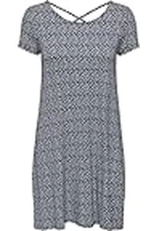 ONLY Vestido Camiseta Corto básico Verano Espalda Lazo sólido ONLBERA, Color: , Talla:S