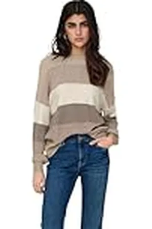 ONLY Onlatia-Jersey de Rayas L/S Suéter Mujer, , L