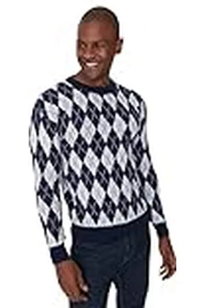 Trendyol Suéter Regular a Cuadros con Cuello Redondo Sudadera, , L para Hombre