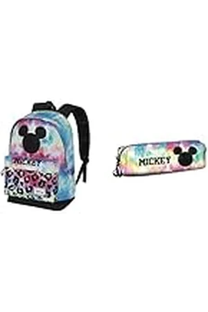 Disney Mickey Mouse Tie Mochila HS + Portatodo Cuadrado FAN 2.0