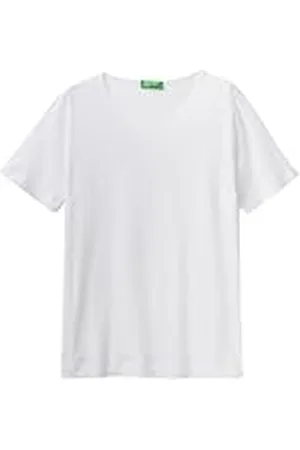 Benetton Camiseta 31vkd104k, Color Blanco, L para Mujer