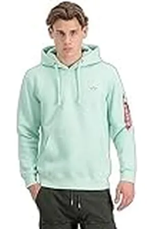 Alpha Industries Back Print Sudadera, Verde (Mint-43), S para Hombre