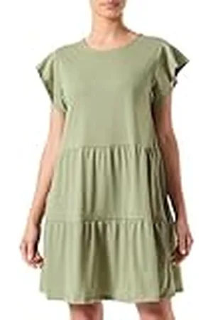 VILA Visa S/S Dress /2 Vestido, Verde Aceite, L para Mujer