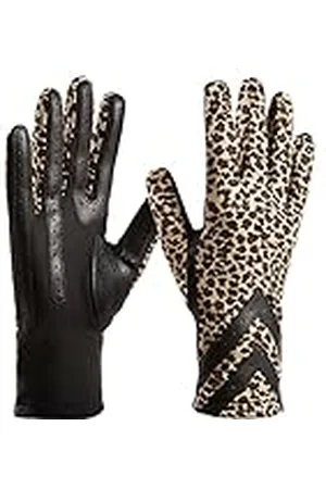 Isotoner Guantes para Clima frío con función de Pantalla táctil, Leopardo-Smartdri, S-M para Mujer
