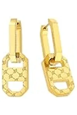 JOOP! Creoles joya de acero inoxidable para oreja de mujer, 1.7 cm, dorado, Viene en caja de regalo de joyería