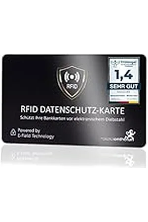 MakakaOnTheRun DEKRA + EMV gepr. RFID Blocker Card 360° RFID Protección jamás electrónica – Tarjeta de protección para cartera grande – Tarjeta de protección contra datos – RFID Blocker Card, Rfid Blocker - Tarjeta de identificación (1 unidad), color negr