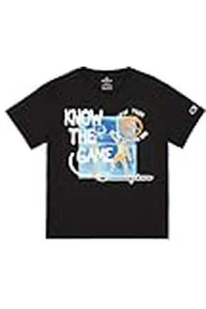 Champion Legacy Play With Graphics B (306911) - Camiseta SS con cuello redondo, negro (NBK), 11-12 años (L) Niños FW24