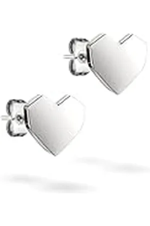 liebeskind Pendientes de acero inoxidable con forma de corazón de Berlín, 1,1 cm, Acero inoxidable, Sin piedra preciosa