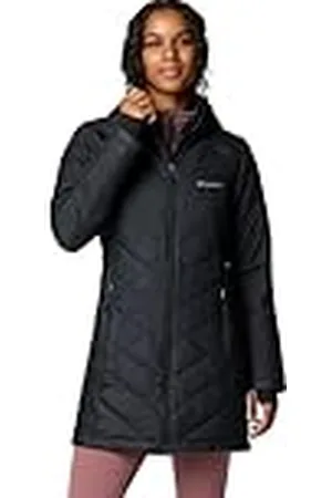 Columbia Chaqueta Larga y Acolchada con Capucha para Mujer, Heavenly