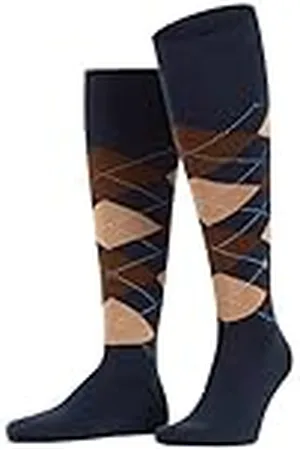Burlington Edinburgh M KH lana largo estampado 1 par, Calcetines largos Hombre, Azul (Navy 6143), 40/46 EU