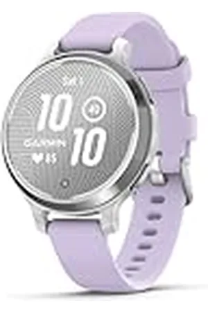 Garmin Lily 2 Active, Reloj Inteligente con GPS, Diseño Elegante, Datos de Salud y Forma Física, Pantalla Táctil, Notificaciones Inteligentes, Autonomía hasta 9 días, Plata con Correa Morada