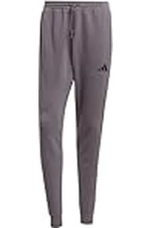 adidas Hombre Essential Three Stripes French Terry Pant, Grey Strata/Black, S