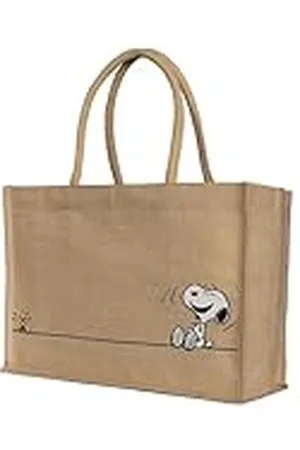 Kanguru Tote Bag Snoopy en Algodón, Bolso Mujer Shopper con Manijas, Forro Interno Elegante y Bolsillo, Diseño Peanuts, Fashion, Ideal para Shopping, Viaje, Universidad, idea de regalo Navidad