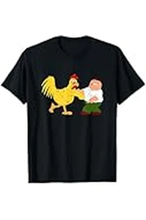 Family Guy Camiseta Peter y La Pelea de Pollos Hombre Unisex-Adultos Manga Larga T-Shirt Negra Talla S
