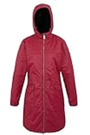 Regatta Romine II - Chaqueta impermeable con aislamiento para mujer, color rojo rumba y negro, talla 22