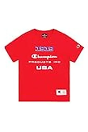 Champion Legacy Retro Sport B (306854) - Camiseta gráfica SS con cuello redondo, Vermiglione (CRD), 7-8 años (S) Niños FW24