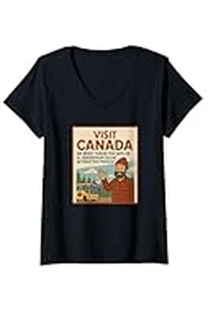 CANADIAN Mujer Visita Canadá No te meteremos en un Gulag Camiseta Cuello V