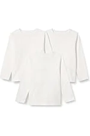 Amazon Camisetas de Manga Larga 100 % Algodón de Corte Holgado Unisex Bebés, Pack de 3, , 0-3 meses