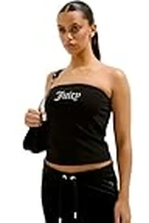 Juicy Couture Babey Bandeau Figubetontes T Shirt Top Oberteil mit Applikationen Versch. Farben Camisa Cami, , S Mujeres