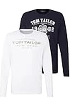 TOM TAILOR 1034857 Camiseta de manga larga en paquete doble para Hombre, , 3XL