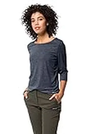 Jack Wolfskin Jwp - Camiseta Funcional de Secado rápido 3/4 T W para Mujer S Azul Noche