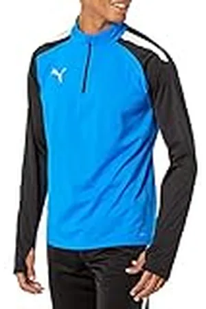 PUMA TeamLIGA - Camiseta con cremallera 1/4 para hombre, Limonada Azul Eléctrica/Negro, X-Large