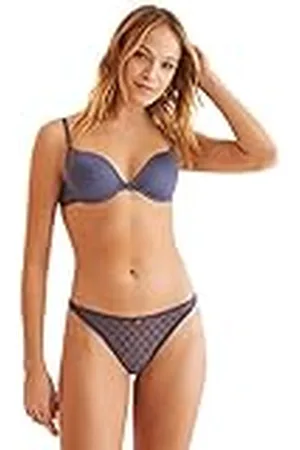 Women secret Gorgeous Sujetador Push Up Microfibra Logo Azul, Sujetador Push Up Mujer, , 90B