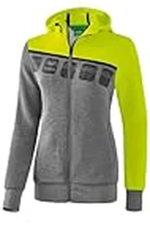 Erima 1031917 Chaqueta, Mujer, Gris Jaspeado/Lime Pop/Negro, 40