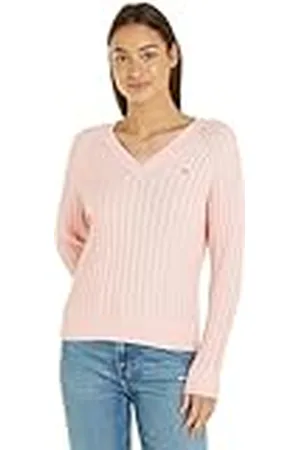 Tommy Hilfiger CO Cable V-NK Sweater WW0WW40674 Pulóveres, , XXL para Mujer