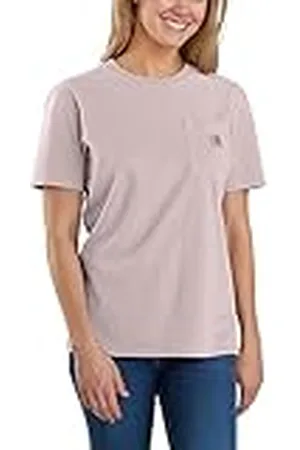 Carhartt Camiseta de Corte Holgado y Manga Corta Pesada K87 Pocket para Mujer, Morado, M
