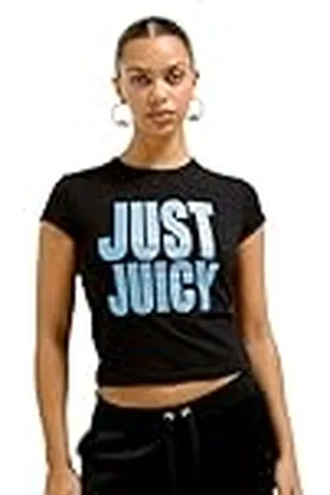 Juicy Couture Just Juicy Cap Sleeve Figubetontes Print T Shirt Top Oberteil Versch. Farben Camiseta, , L Mujeres