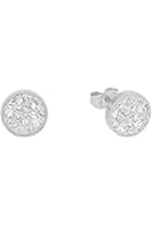 QS by s.Oliver Ear studs acero inoxidable señoras joyería del oído, con cristal, 1 cm, , Viene en caja de regalo de joyería