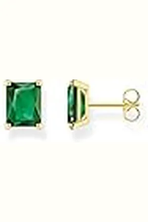 Thomas Sabo Pendientes para mujer en color oro de plata de ley 925 con oro amarillo 750 con circonitas cúbicas, tamaño: 11 x 9 mm, H2201-472-6, 11x9 mm, Plata de ley, Circonia cúbica 1