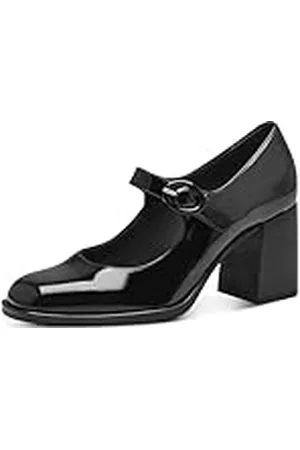 Tamaris Mujer Zapatos de tacón, señora Zapatos de tacón con Tiras,TOUCHit,Pumps de Cierre,Mary-Jane,Festivo,Oktoberfest,Black Patent,36 EU