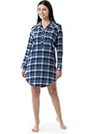 Wrangler Vestido de Dormir de Franela de Longitud Media Camisón, , XL para Mujer
