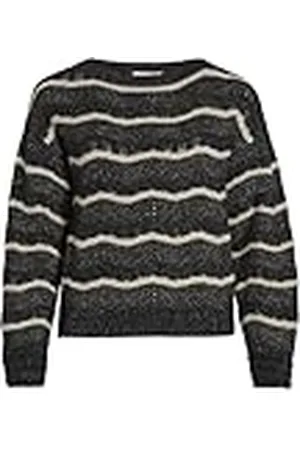 VILA Vipolana LS Boatneck Glitter Knit Top/Su Jersey de Punto, , L para Mujer