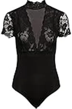 Pieces® PCSICCA SS High Neck Bodystocking Body, , L para Mujer