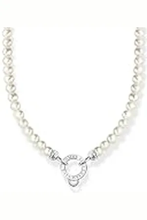 Thomas Sabo KE2187-167-14-L45v - Cadena de de ley 925 con perlas redondas cultivadas en agua dulce, longitud 45 cm, 45cm, esterlina, No es una piedra preciosa