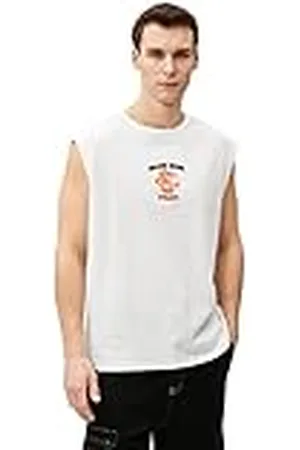 Koton Far East Bordado Camiseta algodón sin Mangas, , M para Hombre