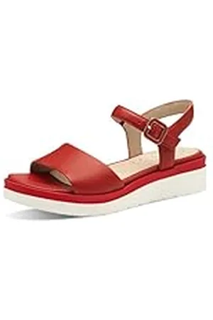 Tamaris Comfort Damen Sandalen Flach aus Leder mit Klettverschluss, Sandalias con cuña Mujer, , 41 EU
