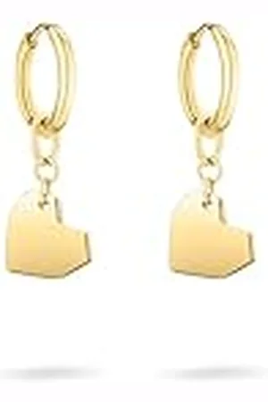 liebeskind Berlin - Pendientes de aro de acero inoxidable con colgante de corazón (2,6 cm), 3,0 cm, Acero inoxidable, Sin piedra preciosa